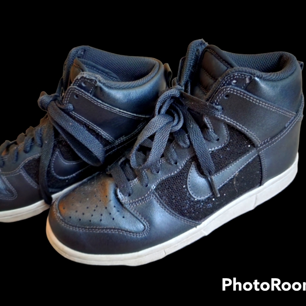 Nike Dunk High 6.0 Women's Black Sparkle Hi Top.